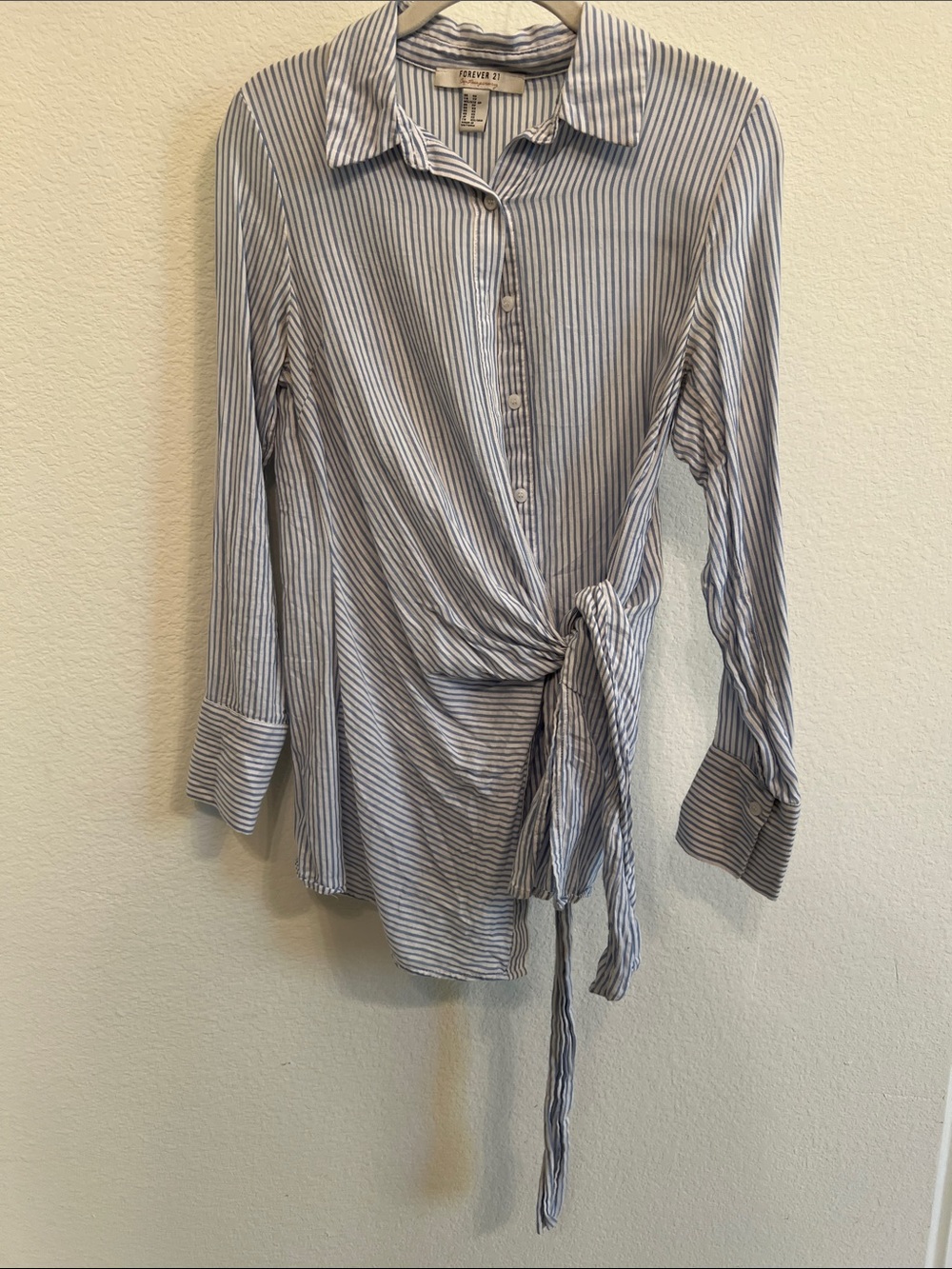 Striped Tie Detail Button Down